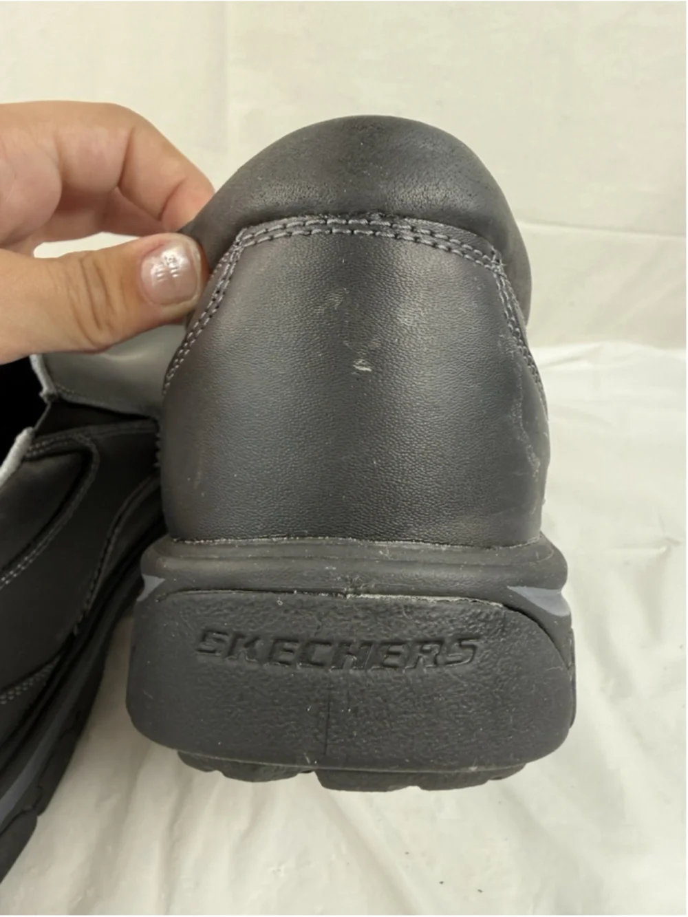 Skechers Men’s Segment The Search Memory Foam Leather Shoes 64261 Black Size 14